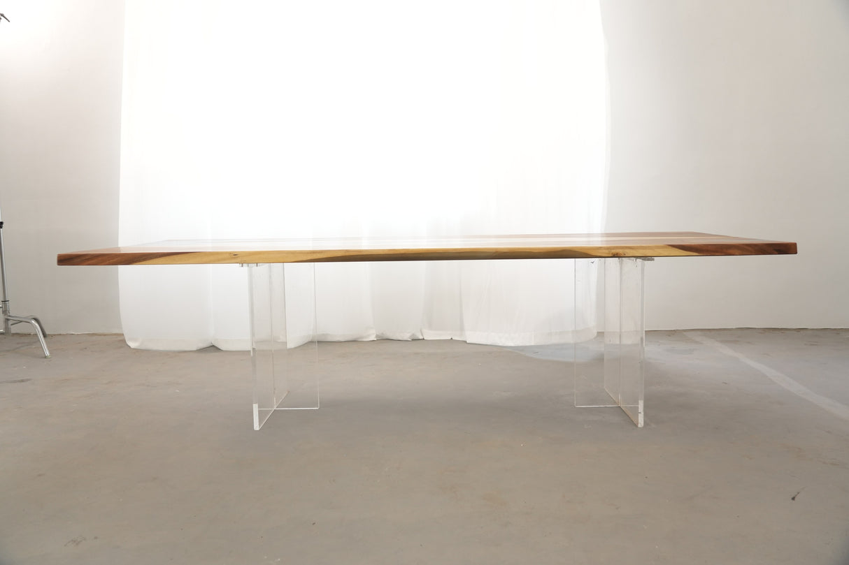 In-Stock Walnut Charred Black Epoxy Resin Table 42.1" × 107.9"