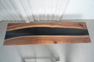Elite Custom Walnut Black Epoxy Resin Conference & Dining Table ECT-18