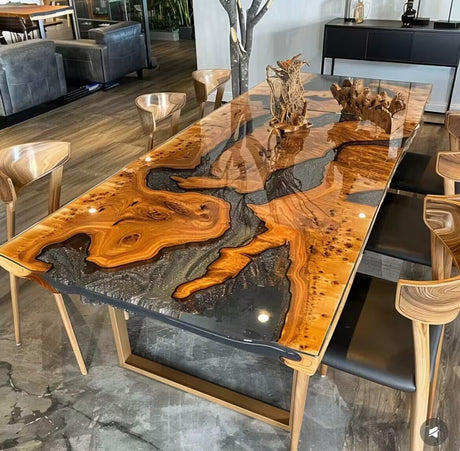 Custom Walnut Tables, Epoxy Resin Tables, Dining Tables