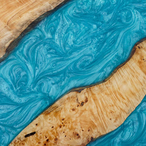 Elite Custom Premium Poplar Peacock Blue Epoxy Dining Table ECT-101