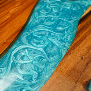 Elite Custom Unique Walnut Sleek Wood Live Edge Epoxy Conference Table ECT-105