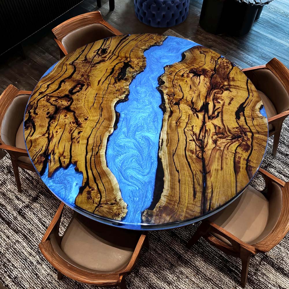 ECT-11-round epoxy coffee table