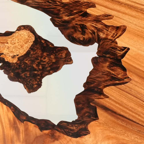 Elite Hand-cut Art Fusion Walnut and Clear Epoxy Table ECT-113