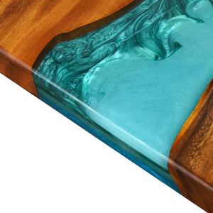 Elite Custom Walnut Wood Turquoise Kitchen Epoxy Resin River Table ECT-117