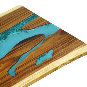 Elite Custom Walnut Wood Turquoise Kitchen Epoxy Resin River Table ECT-117
