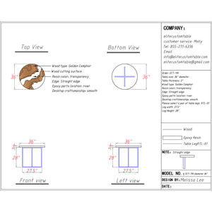 Elite Custom Poplar Round Epoxy Coffee Table ECT-119