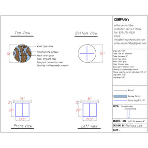 Elite Resin & Natural Olive Wood Fusion Round Table ECT-131