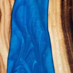 Elite Walnut & Blue Epoxy River Round Table ECT-134