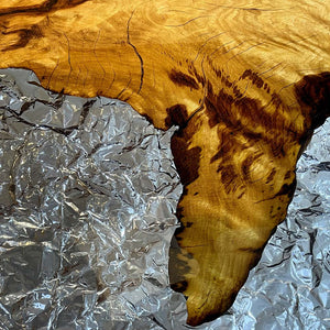 Elite Golden Camphor Wood & Transparent Crystalline Epoxy Resin Dining Table ECT-145