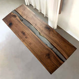 Elite Two-Piece Black Walnut & Transparent Epoxy Resin Dining Table ECT-162