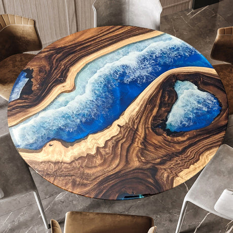 Elite Custom Walnut River Epoxy Coffee Table ECT-17