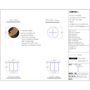 Custom Elite Olive Wood Black Epoxy Resin Coffee Table ECT-29
