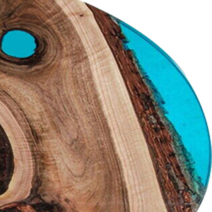 Elite Custom Walnut Turquoise Blue Epoxy Resin Round Table ECT-30