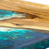 Elite Custom Walnut Epoxy Resin Sea World Dining Table ECT-50