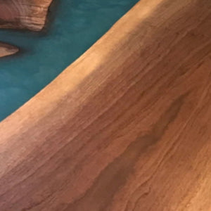 Elite Custom Black Walnut Deep Blue Resin Dining Table ECT-53