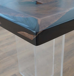 Elite Custom Black Walnut with Black Epoxy Resin River Dining & Conference Table ECT-55
