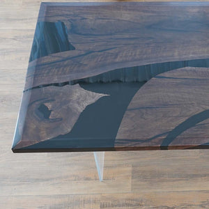Elite Custom Black Walnut with Black Epoxy Resin River Dining & Conference Table ECT-55