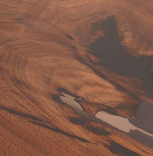 Custom Gray Epoxy Resin Black Walnut Wood River Table ECT-56