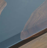Custom Walnut Kitchen Blue Black Epoxy Resin River Table ECT-57