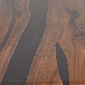 Custom Black Walnut Kitchen Black Epoxy River Table ECT-59