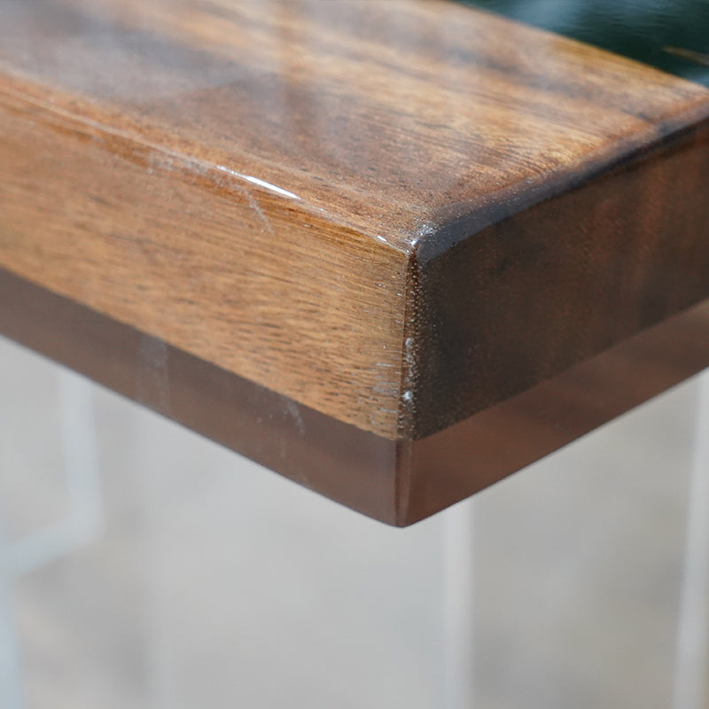 Elite Custom Walnut Wood White  and Black Epoxy Dining Table ECT-62