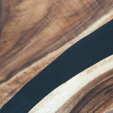 Elite Custom Walnut Wood White  and Black Epoxy Dining Table ECT-62