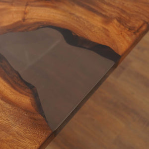 Elite Custom Walnut Black Transparent Epoxy Dining Table ECT-64