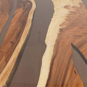 Elite Custom Walnut Black Transparent Epoxy Dining Table ECT-64