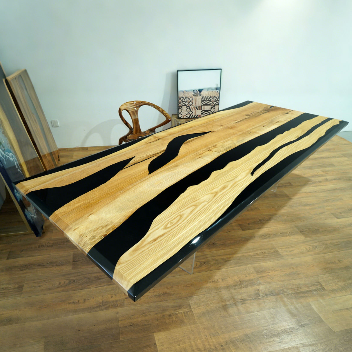 Elite Custom Ash Wood and Black Resin Conference & Office Table ECT-85