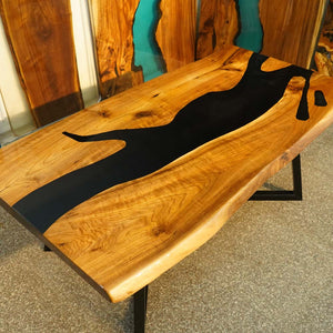 Elite Custom Black Walnut Wood Conference Table with Black Resin Inlay ECT-92