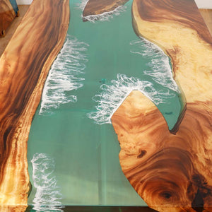 Elite Custom Weeki Wachee Kayak River Walnut Epoxy Resin Dining & Conference Table ECT-94