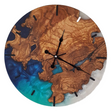 ECT Blue and Green Epoxy Wood Wall Clock