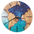 ECT Oive Blue Epoxy Wood Wall Clock