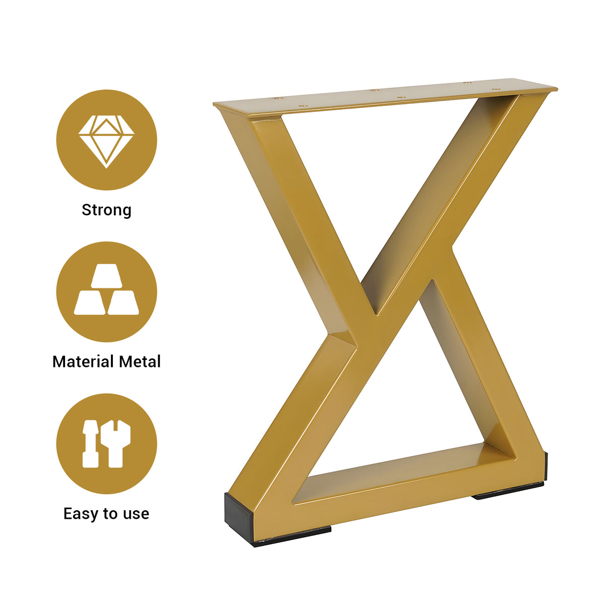 Gold Metal Table Leg/ Table Bases Z-shape Heavy-Duty One Pair ETL-01