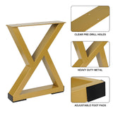 Gold Metal Table Leg/ Table Bases Z-shape Heavy-Duty One Pair ETL-01