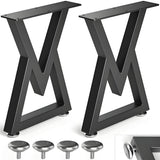 Black Metal Table Legs Y-shape Heavy-Duty One Pair ETL-07