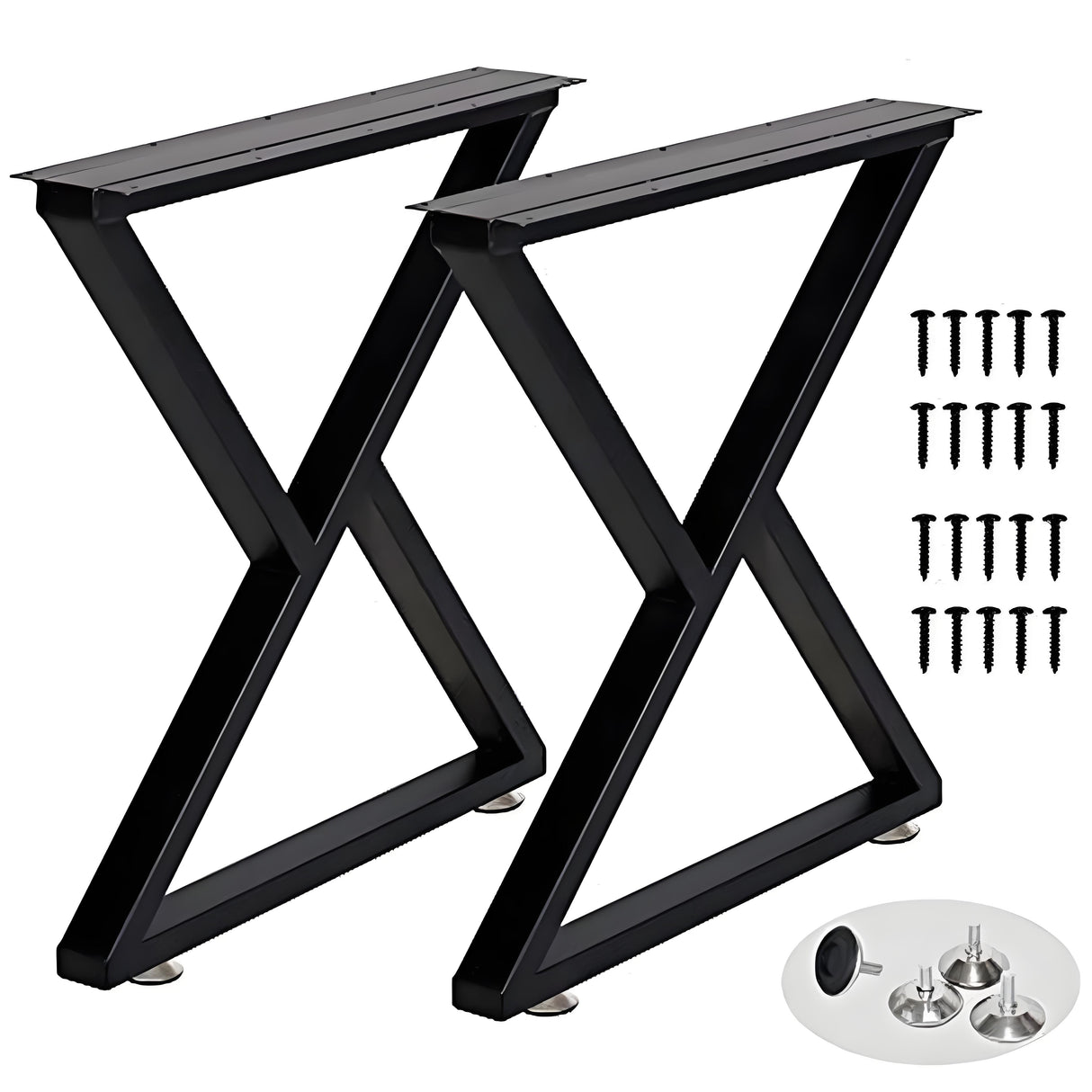 Black Metal Table Legs Z-shape Heavy-Duty One Pair ETL-08