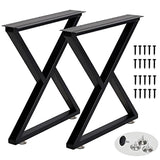 Black Metal Table Legs Z-shape Heavy-Duty One Pair ETL-08