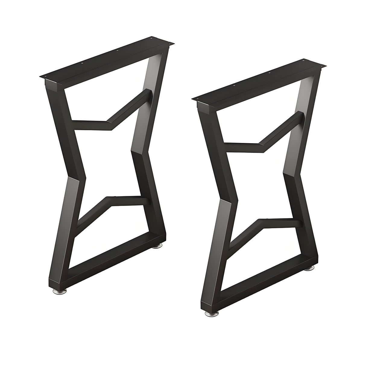 Black Metal Table Legs V-shape Heavy-Duty One Pair ETL-09