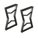 Black Metal Table Legs V-shape Heavy-Duty One Pair ETL-09