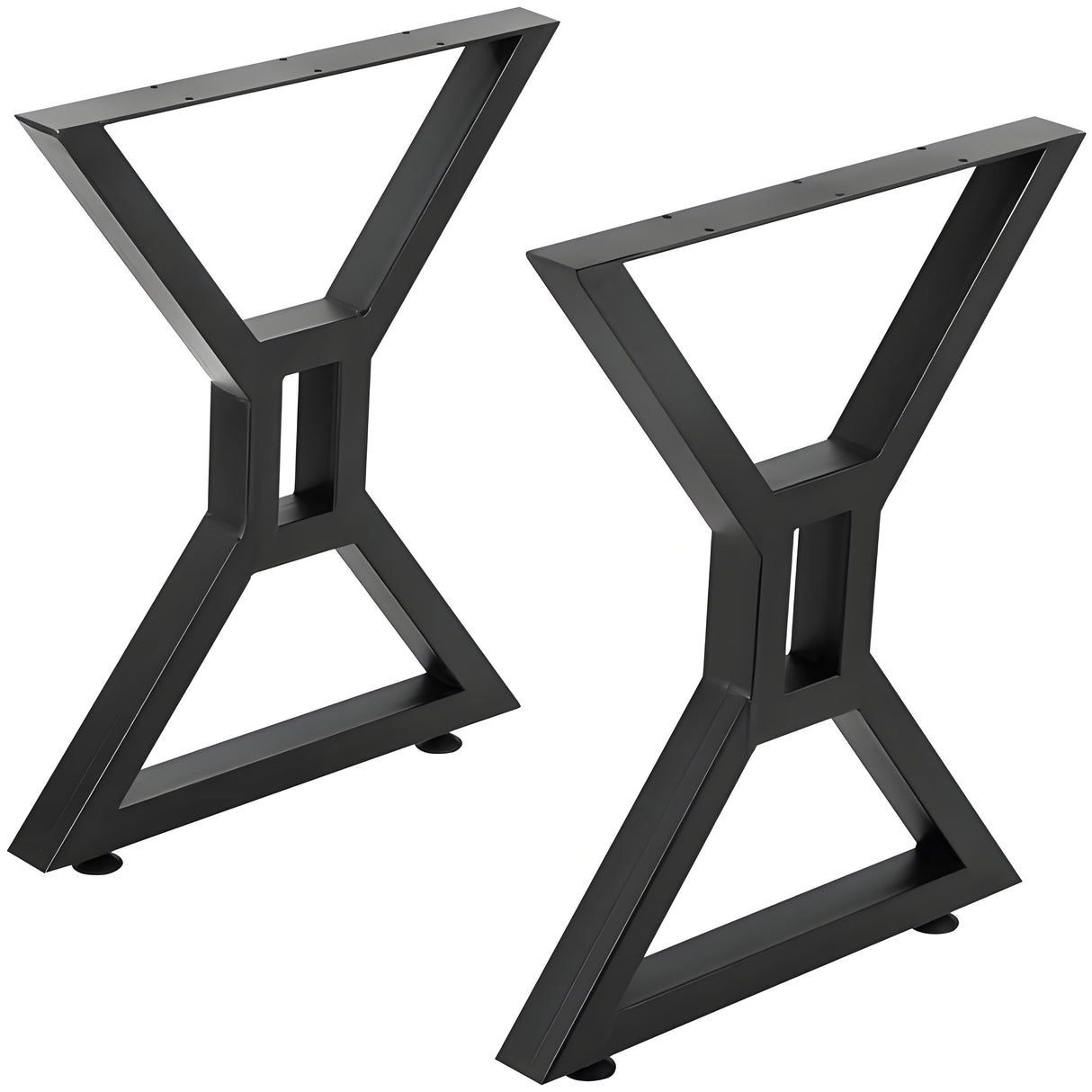 Black Metal Table Legs X-shape Heavy-Duty One Pair ETL-10