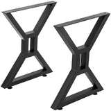 Black Metal Table Legs X-shape Heavy-Duty One Pair ETL-10