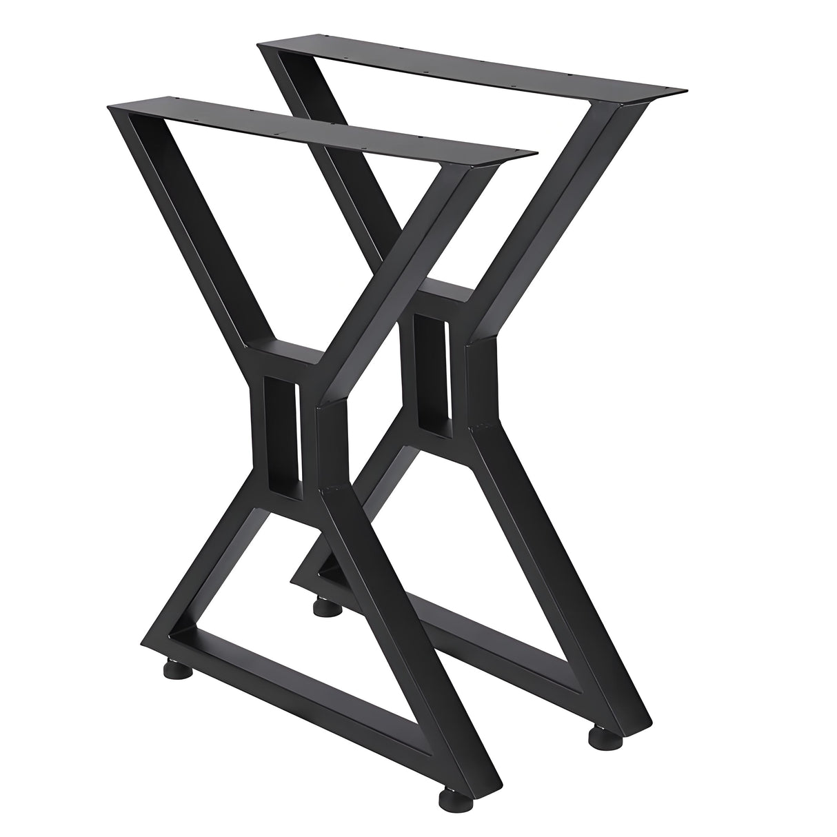 Black Metal Table Legs X-shape Heavy-Duty One Pair ETL-10