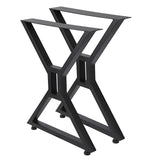 Black Metal Table Legs X-shape Heavy-Duty One Pair ETL-10