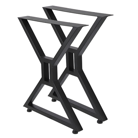 Black Metal Table Legs X-shape Heavy-Duty One Pair ETL-10