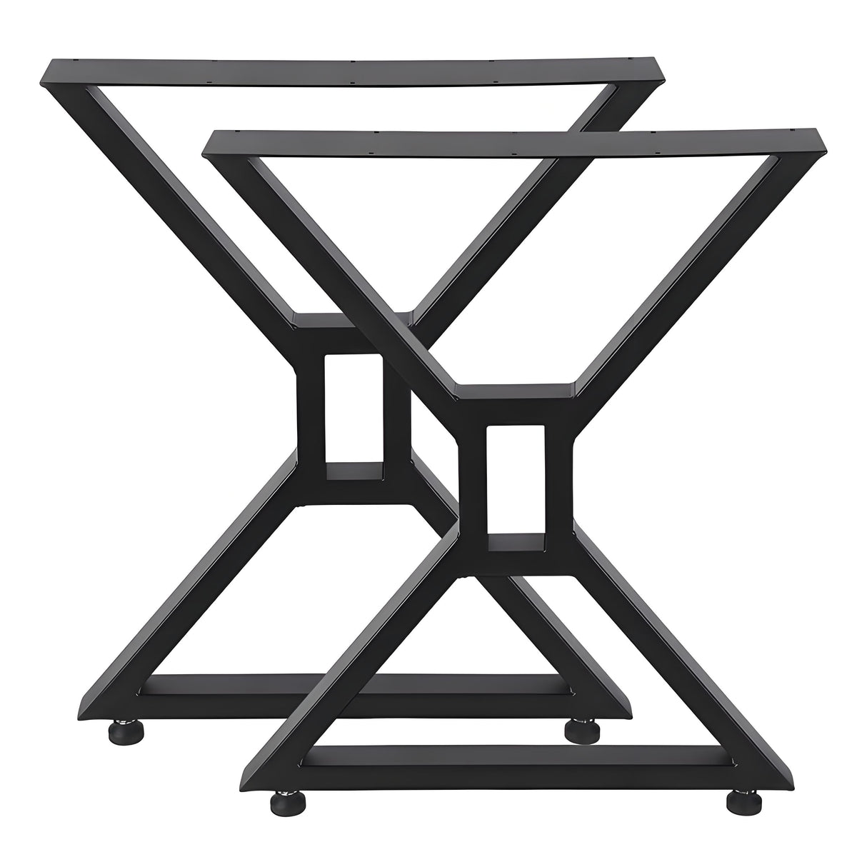 Black Metal Table Legs X-shape Heavy-Duty One Pair ETL-10