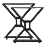 Black Metal Table Legs X-shape Heavy-Duty One Pair ETL-10