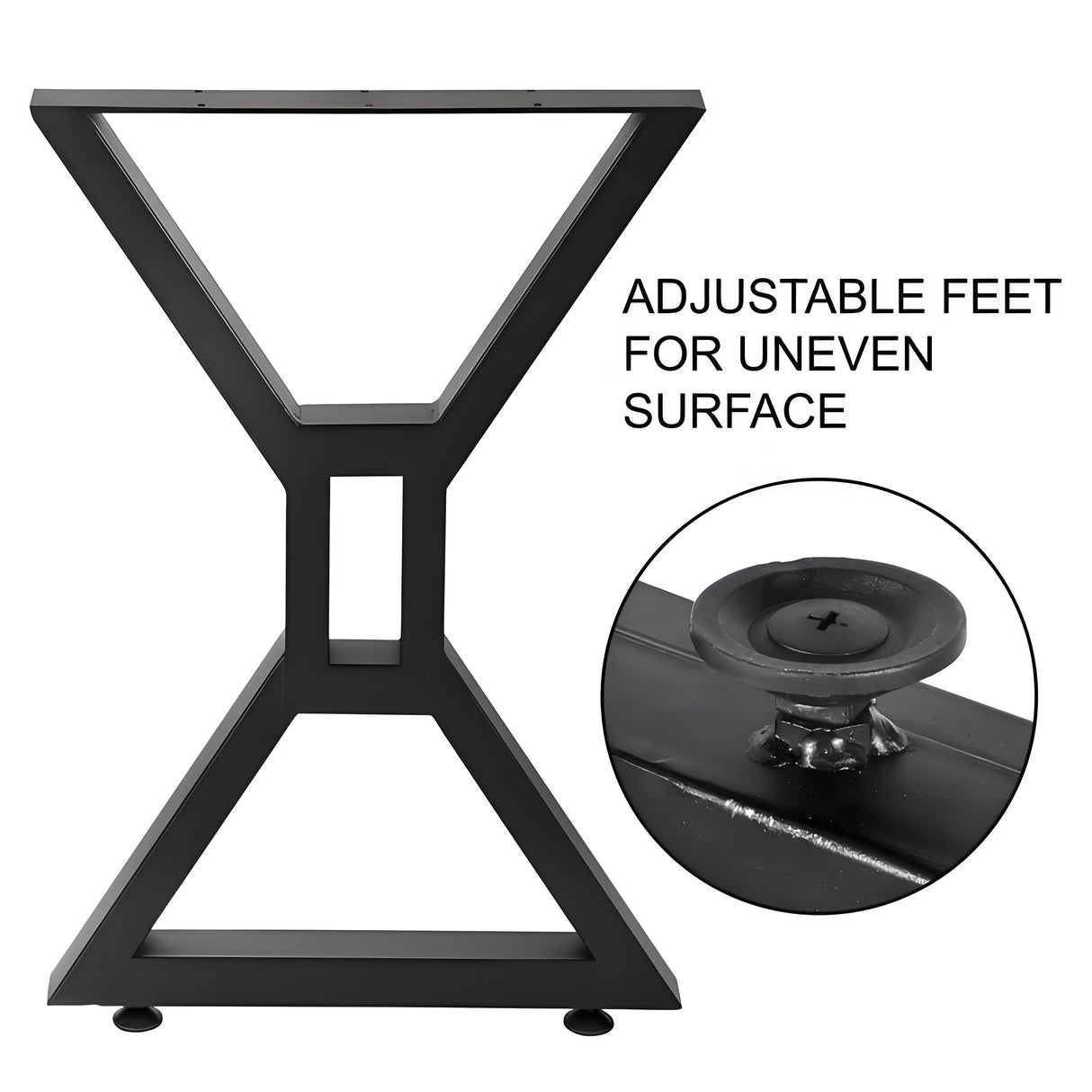Black Metal Table Legs X-shape Heavy-Duty One Pair ETL-10