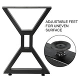 Black Metal Table Legs X-shape Heavy-Duty One Pair ETL-10