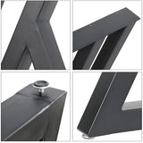 Black Metal Table Legs Y-shape Heavy-Duty One Pair ETL-11